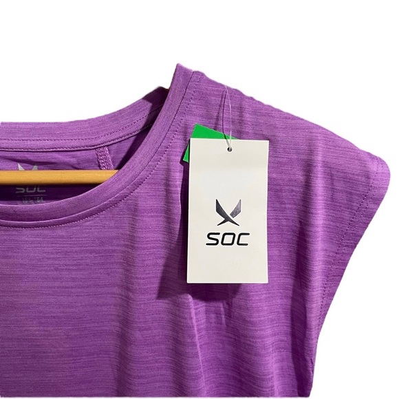 SOC Stadium Sportswear Girls Purple Sleeveless Shirt XL - Picture 3 of 12